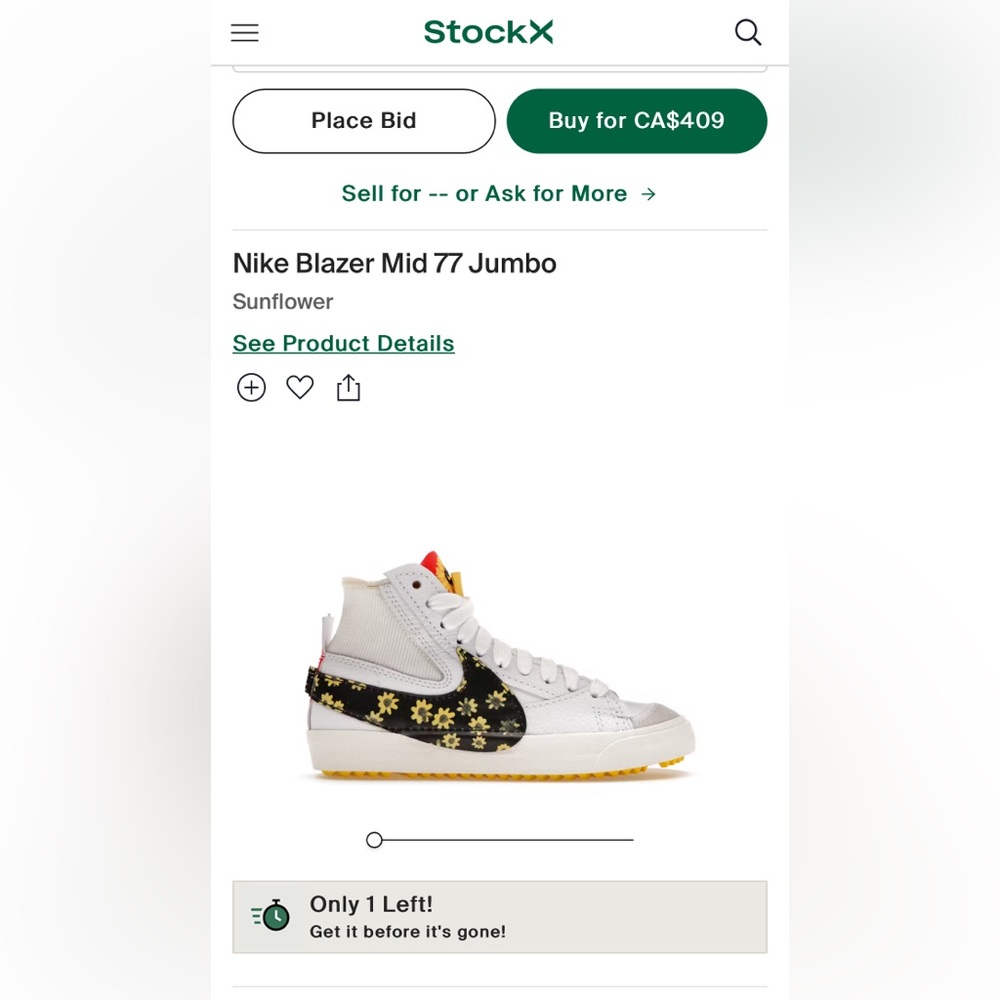 Nike Blazer Mid 77 Jumbo sunflower men’s